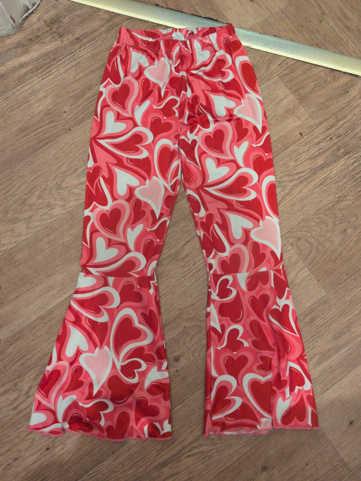 Girls Shein 10 Years Pink And Red Elasticated Trousers