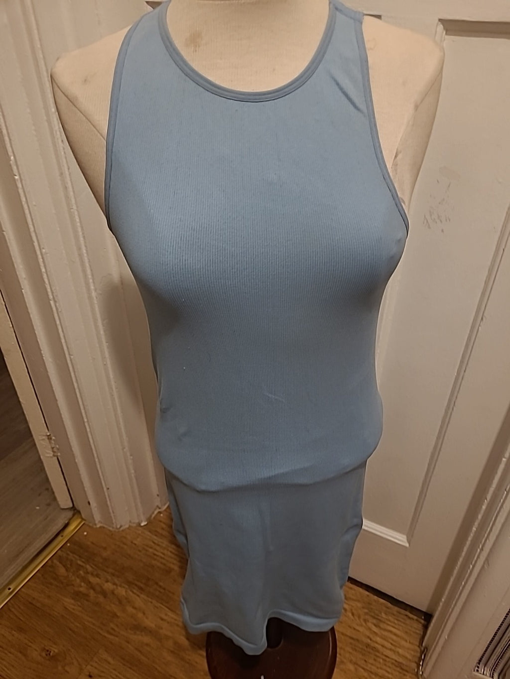 Ladies Primark Size 10/12 Blue Scoop Neck Sleeveless Dress