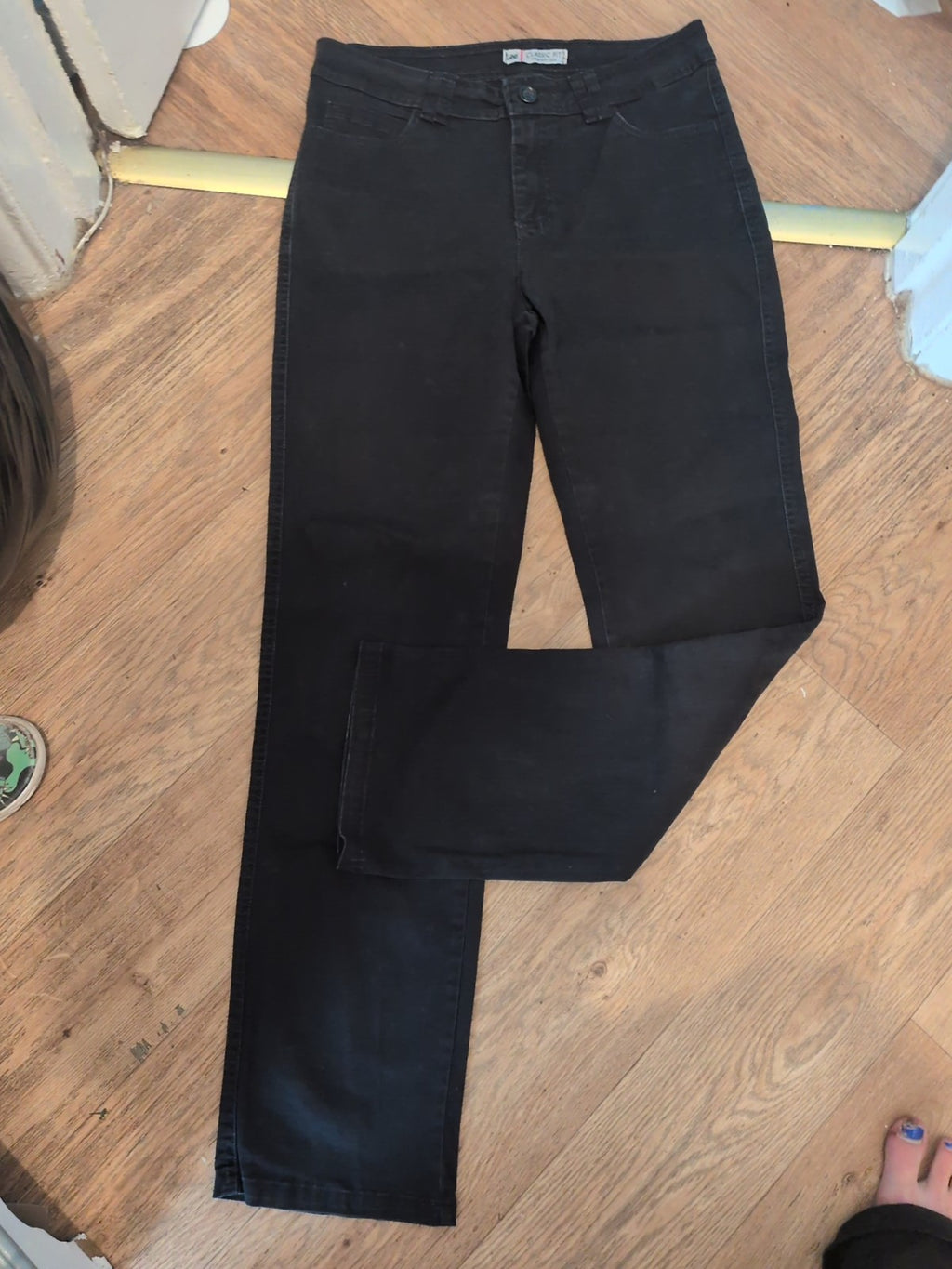 Lee 6 Medium Classic Fit Straight Leg Black Jeans