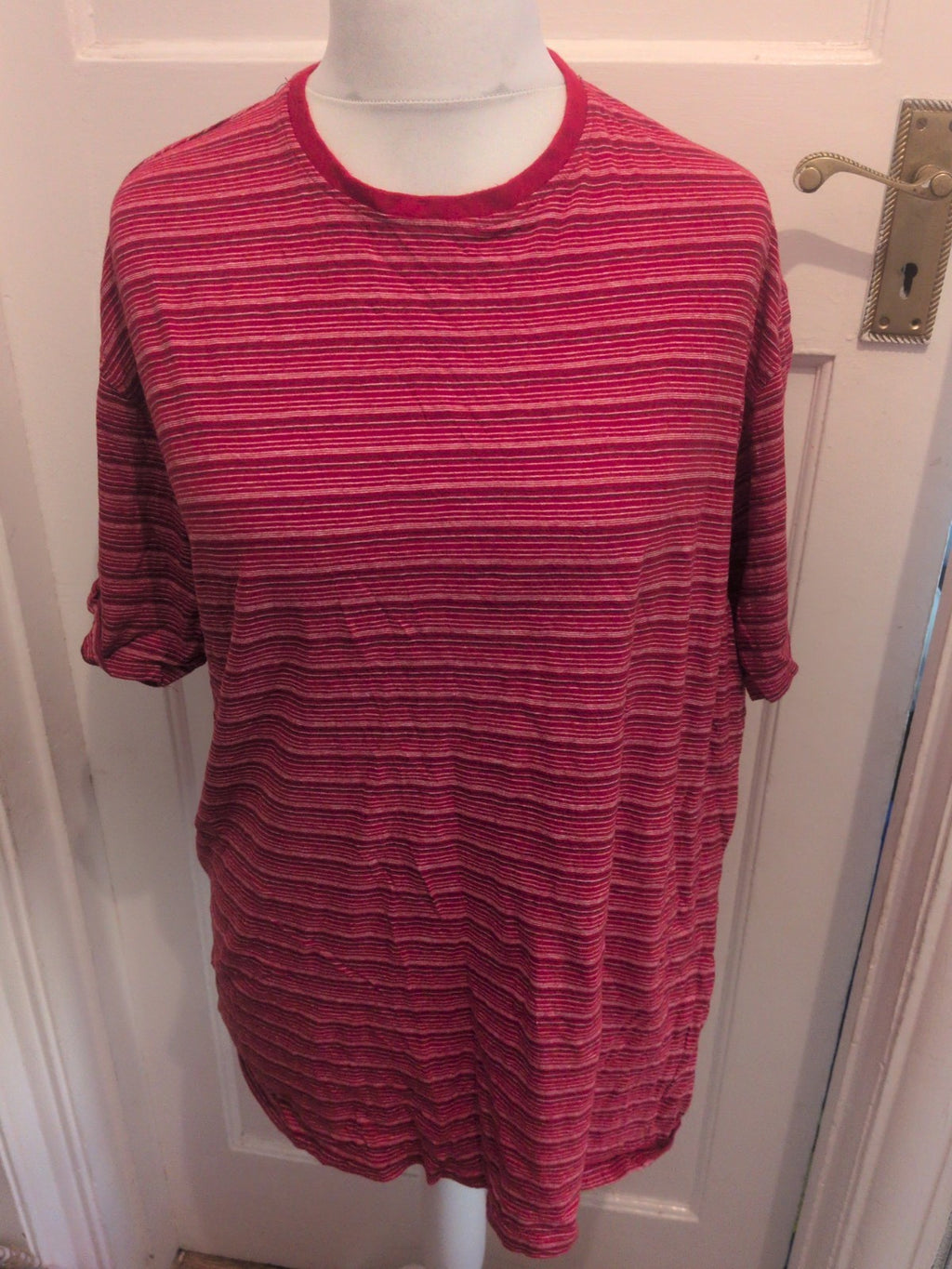 James Pringle 2XL Red Stripey Short Sleeve T-shirt