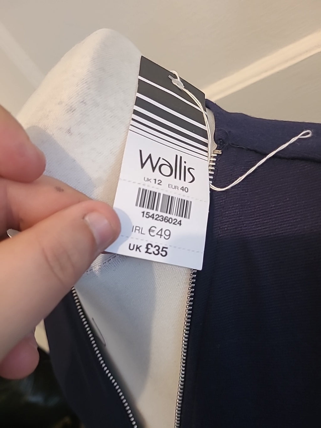 Brand New Ladies Wallis Size 12 Navy Short Sleeved Dress Rrp £35