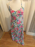 Ladies Divided Size 10 Multicoloured Floral Sleeveless Long Length Dress