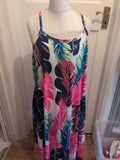 Ladies 4XL Multicoloured Sleeveless Maxi Dress Long Length