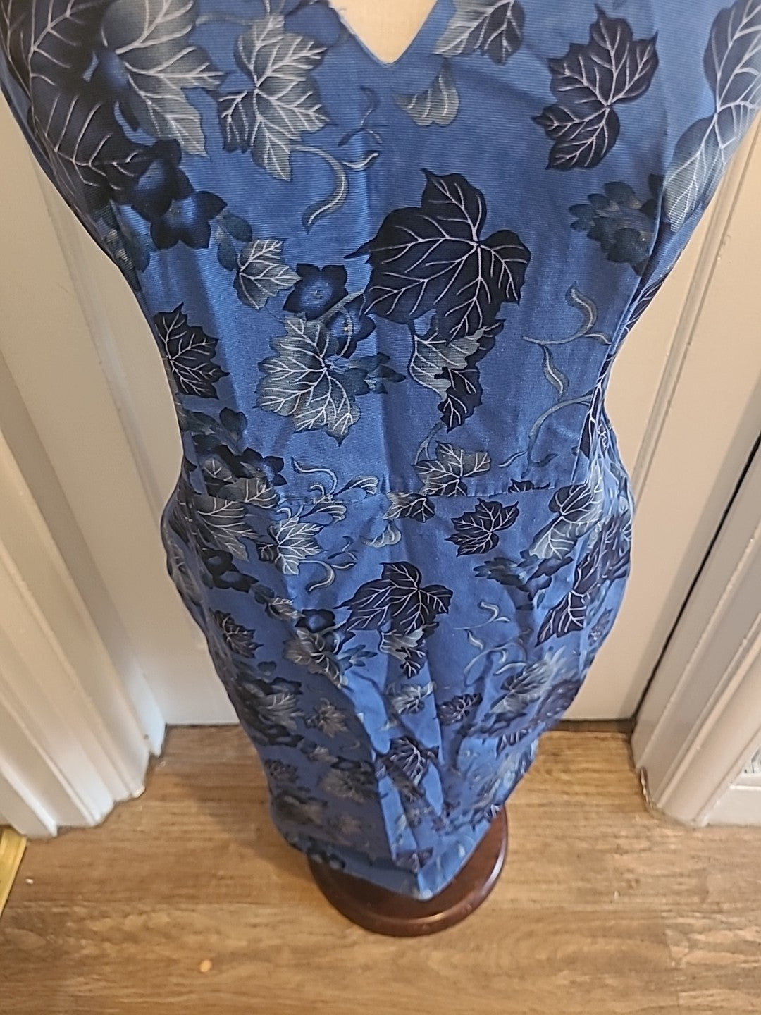 Ladies Oasis Size 12 Blue Black Grey Sleeveless Floral Dress