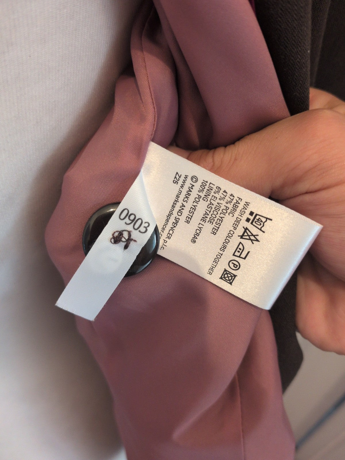 Ladies Marks And Spencer Size 14 Mocha Lined Blazer