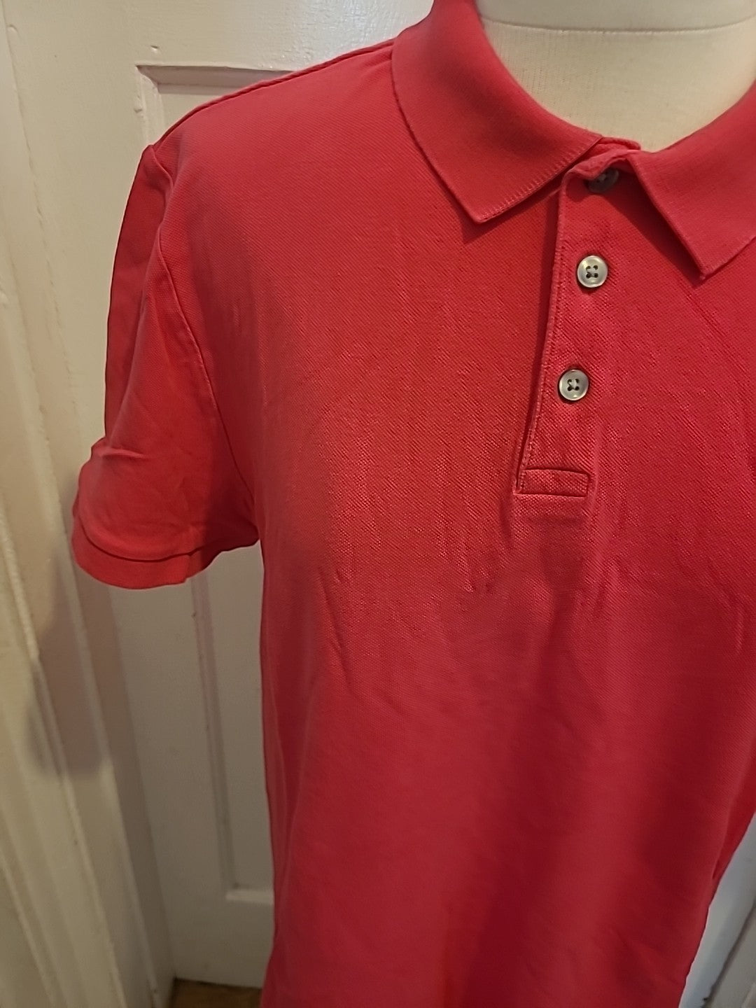 Mens F+F Size Large Pink Short Sleeved Polo Shirt