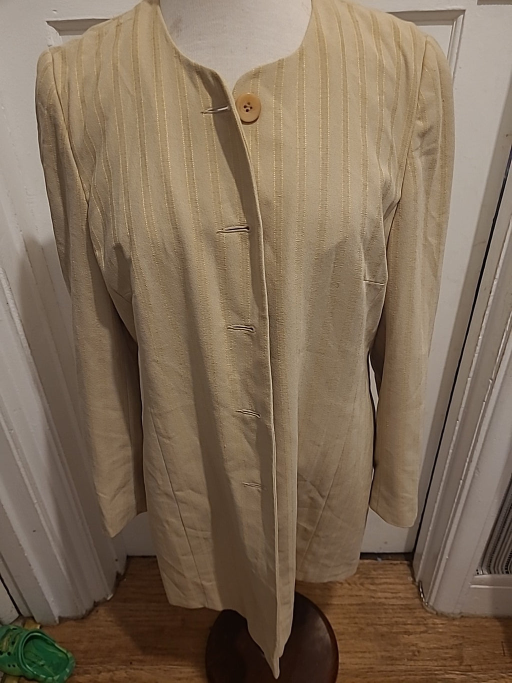 Ladies Klass Collection Size 16 Beige/Gold Lined Longline Blazer/Jacket
