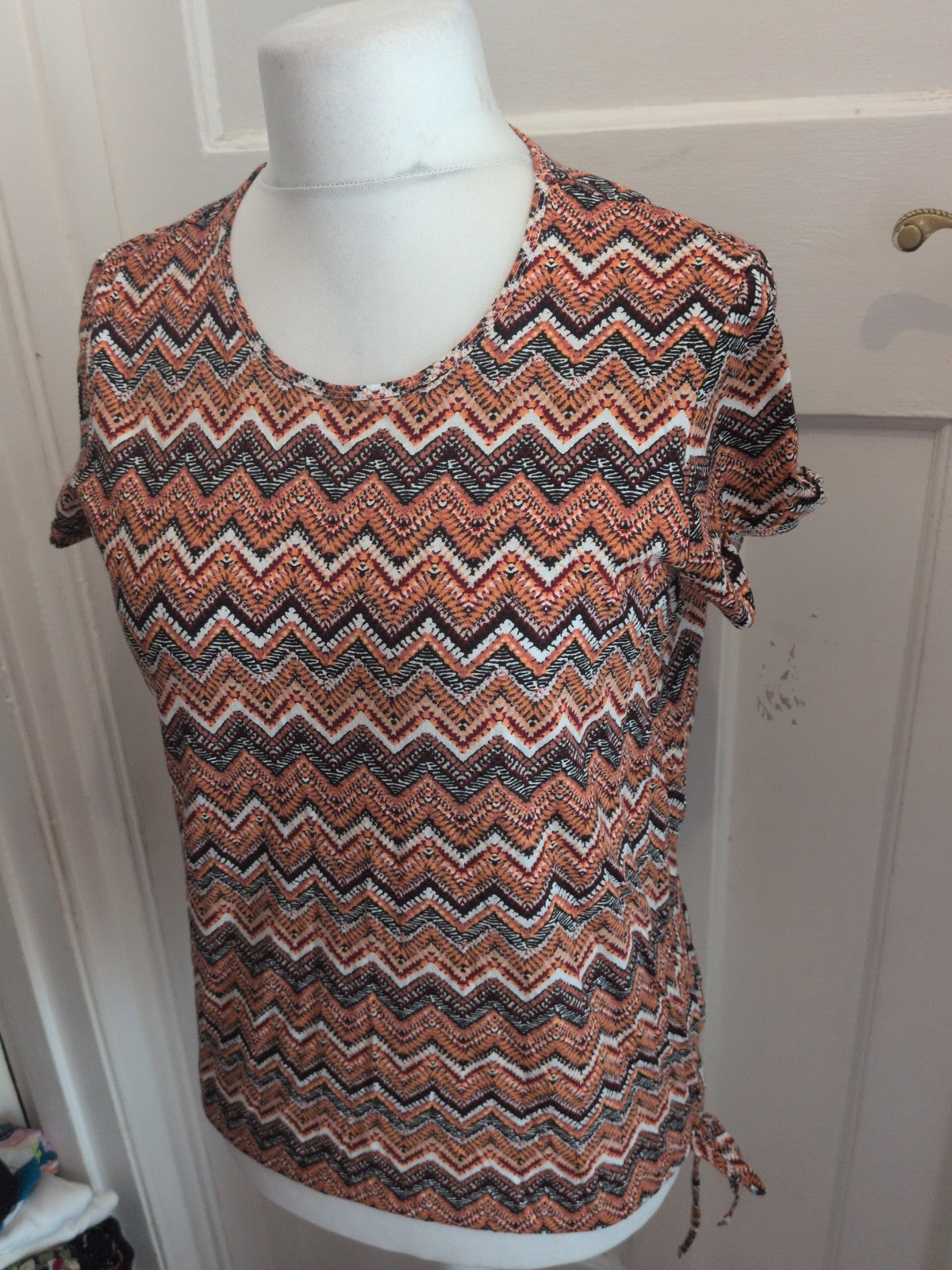 George 12 Multicoloured Zig Zag Pattern Short Sleeve T-shirt