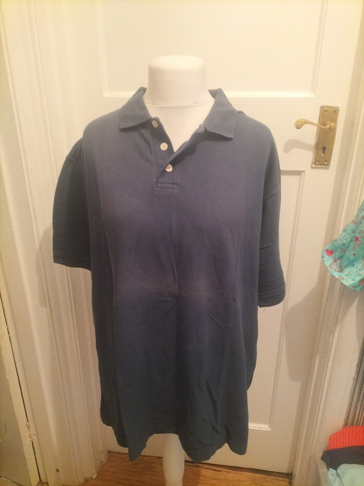 St Micheal XL Navy Short Sleeve Polo Fading In Centre