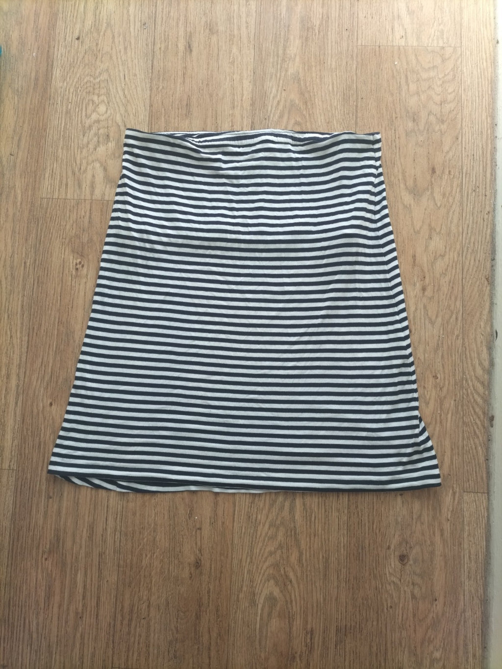 Ladies Baukjen Size 8 Navy White Striped Elasticated Mini Skirt