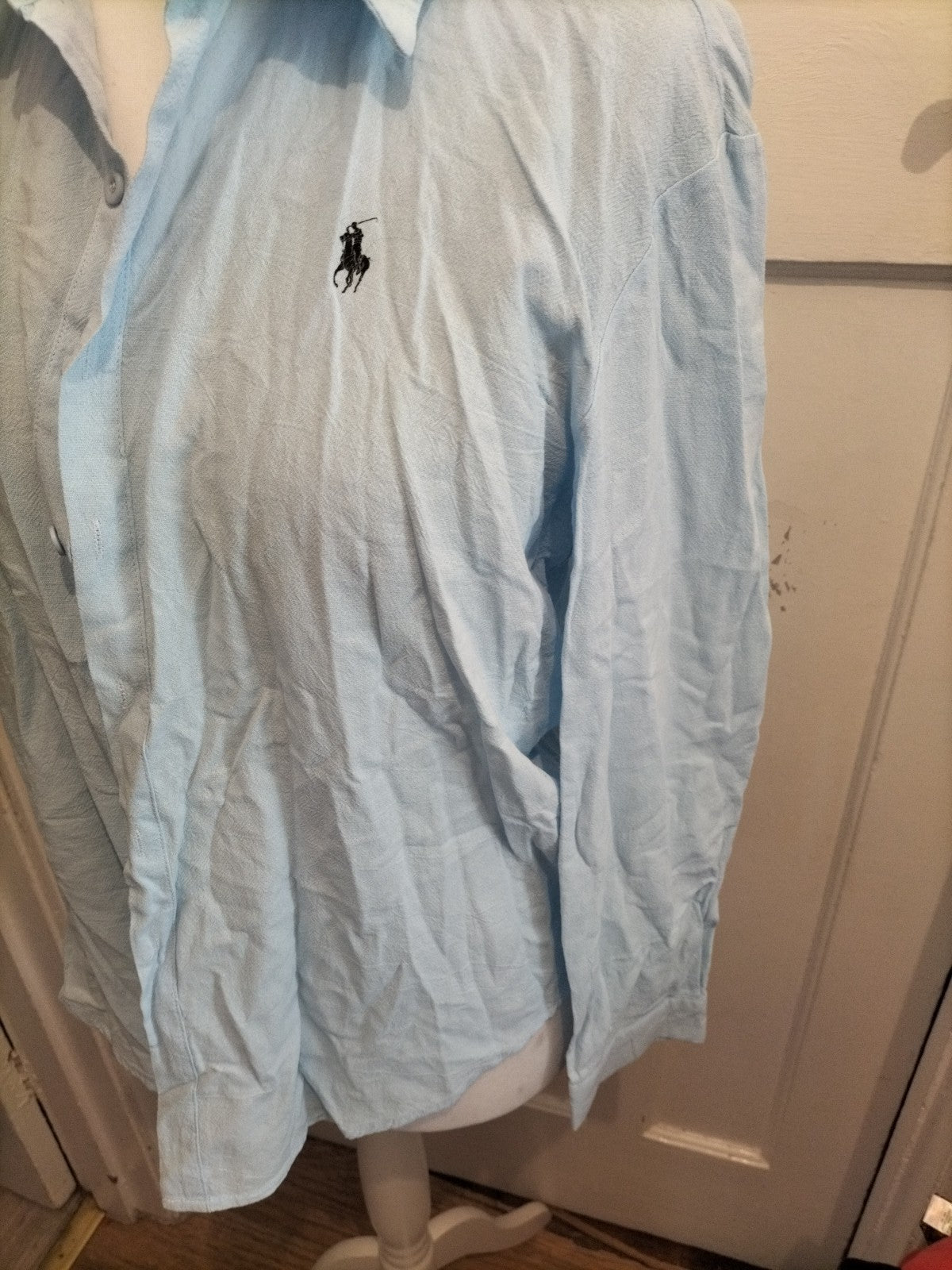 Mens M Pale Blue Long Sleeved Shirt