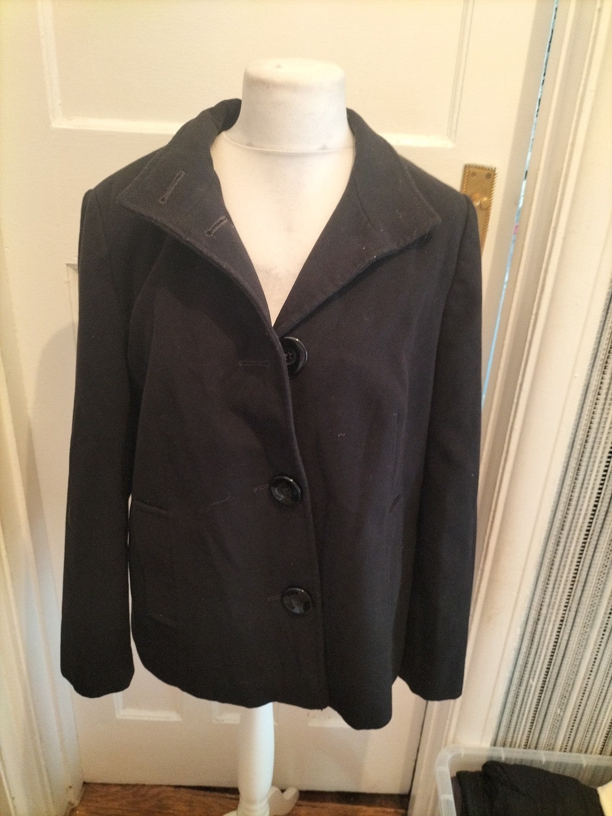 Ladies Debenhams Size 18 Black Collared Lined Jacket