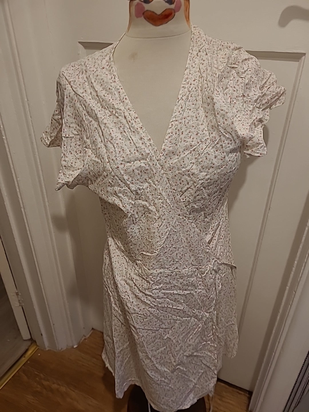 Ladies Primark Size Large(14-16) Floral Short Sleeved Wrap Dress