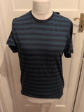 Brand New ACW85 Medium Navy And Teal Stripe Short Sleeve T-shirt