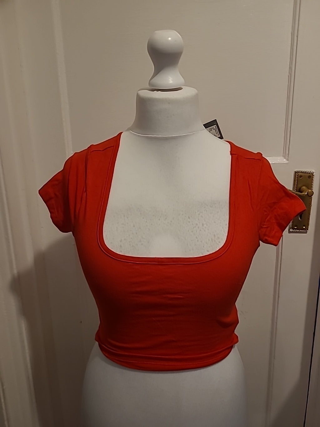 Brand New Ladies Primark Size 10-12 Red Short Sleeved Scoop Tee
