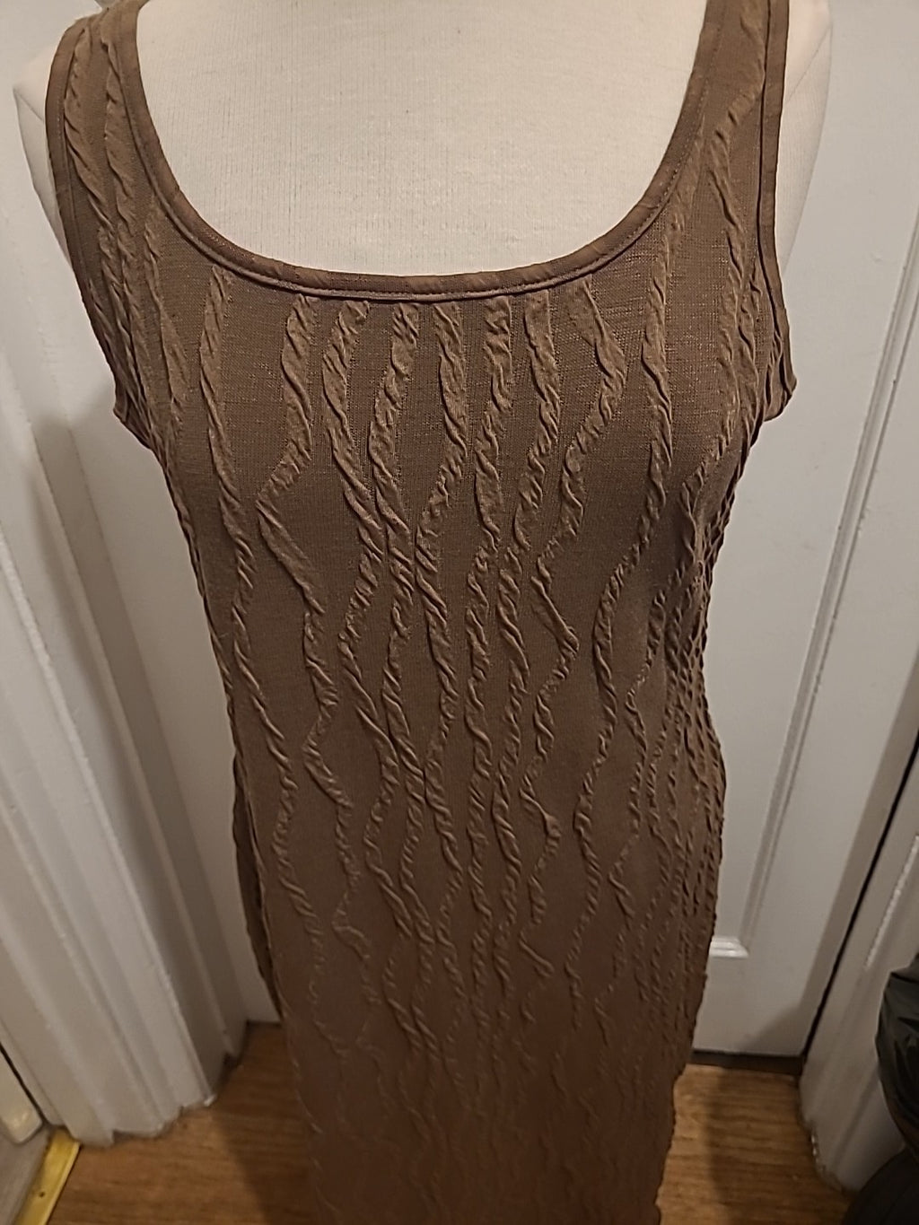 Ladies Size XL Brown Patterned Sleeveless Dress