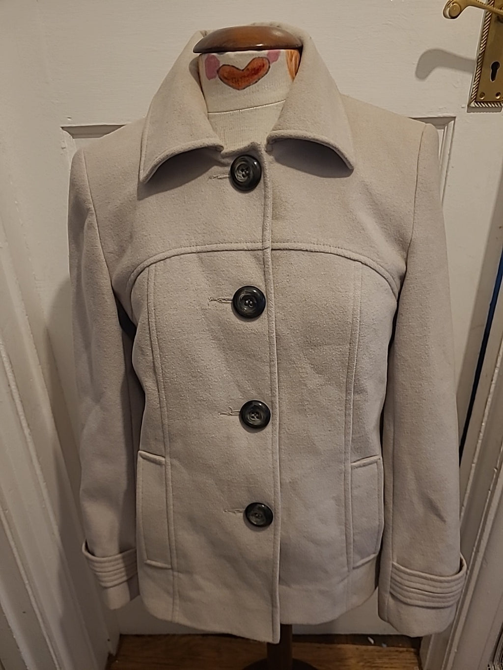 Ladies BHS Size 10 Pale Grey Lined Coat