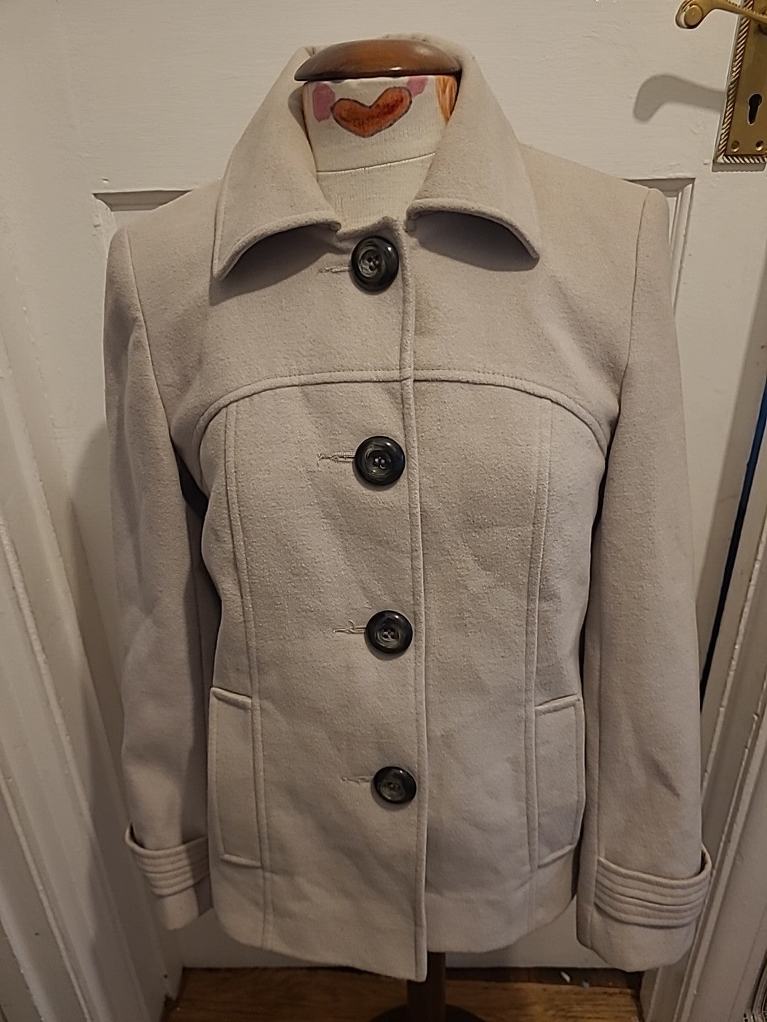 Ladies BHS Size 10 Pale Grey Lined Coat