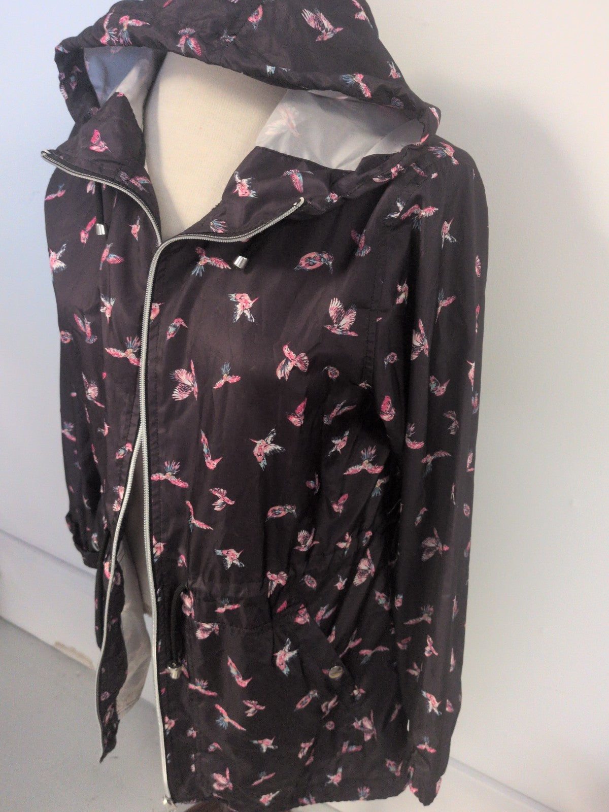 Primark Medium Black Butterfly Rain Coat