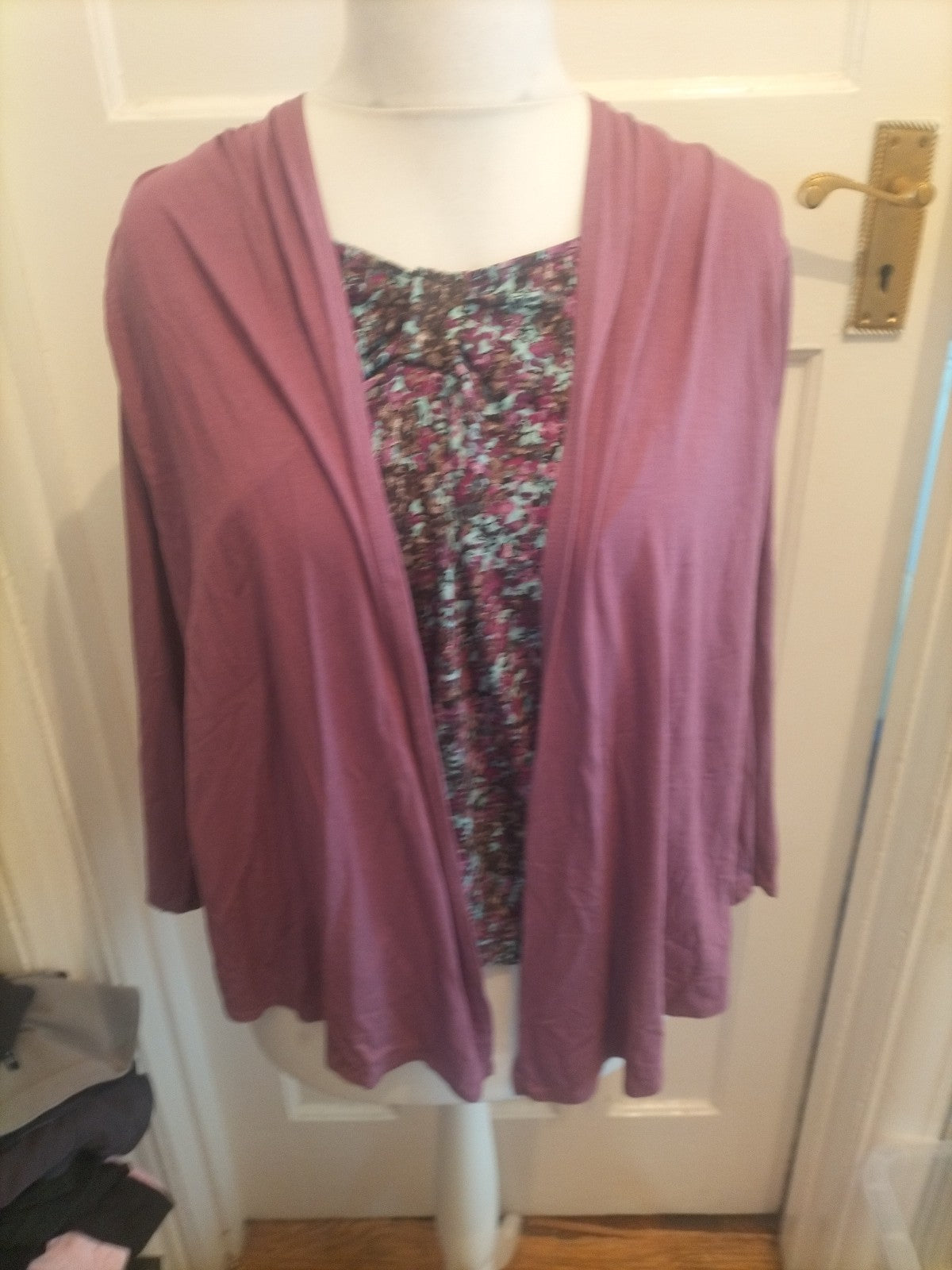 Ladies Classics 18 Multi Purple Long Sleeved Blouse