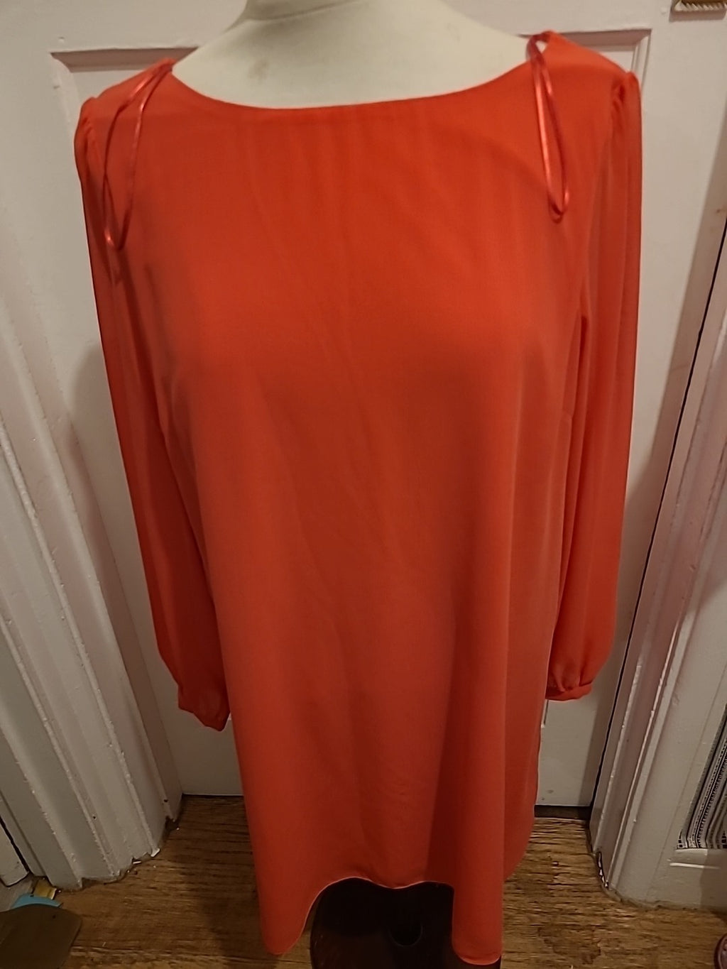 Ladies Primark Size 18 Pink Lined Long Sleeved Dress
