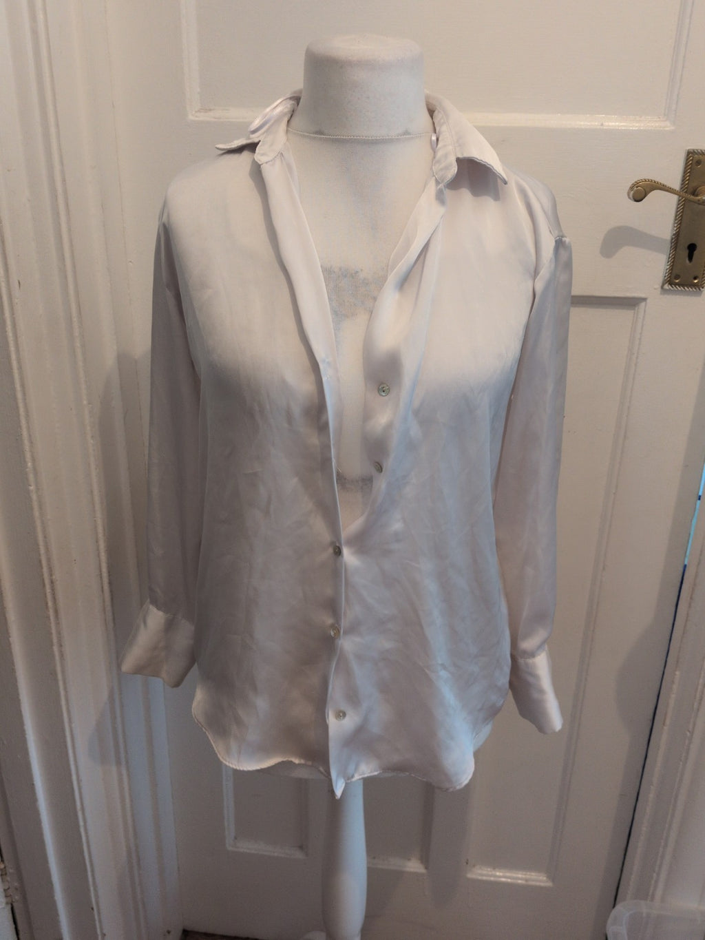 Zara Xs White Long Sleeve Blouse