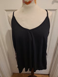 Ladies Primark Size 20 Black Sleeveless Pattern On Sides Top