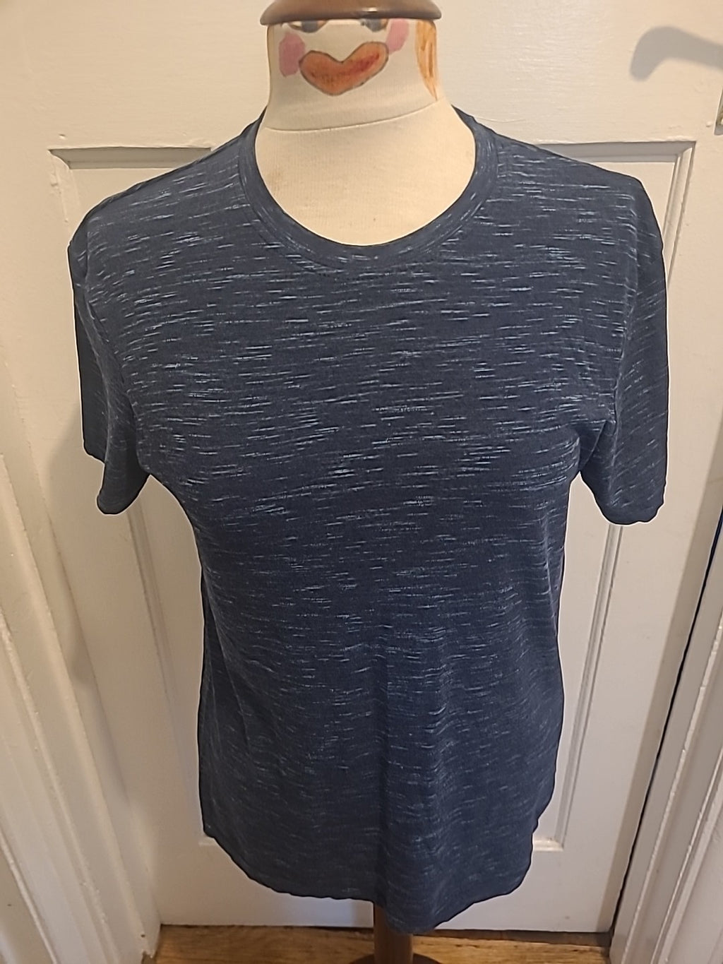 Mens Tu Man Size Small Navy Blue Fleck Short Sleeved Tshirt