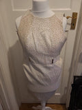Ladies Episode Size 8 Beige And White Sleeveless Dress