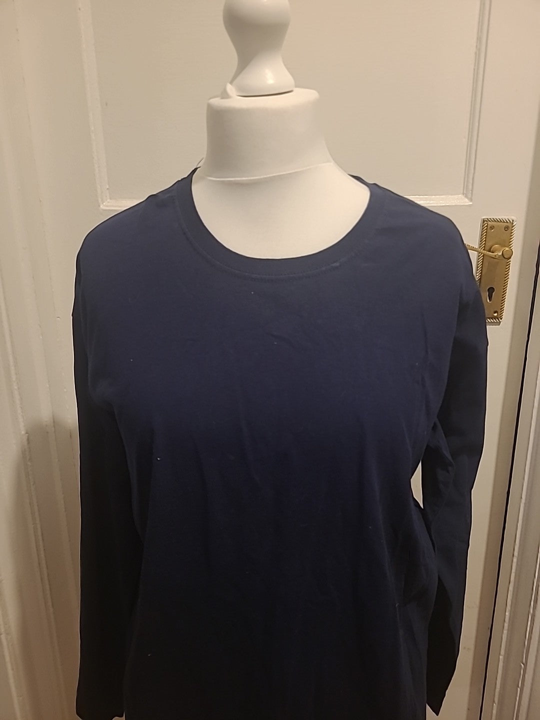 Mens Fruit Of The Loom Size XL Navy Long Sleeved Tshirt