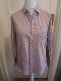 Mens Tu Size L Purple And White Striped Long Sleeved Shirt