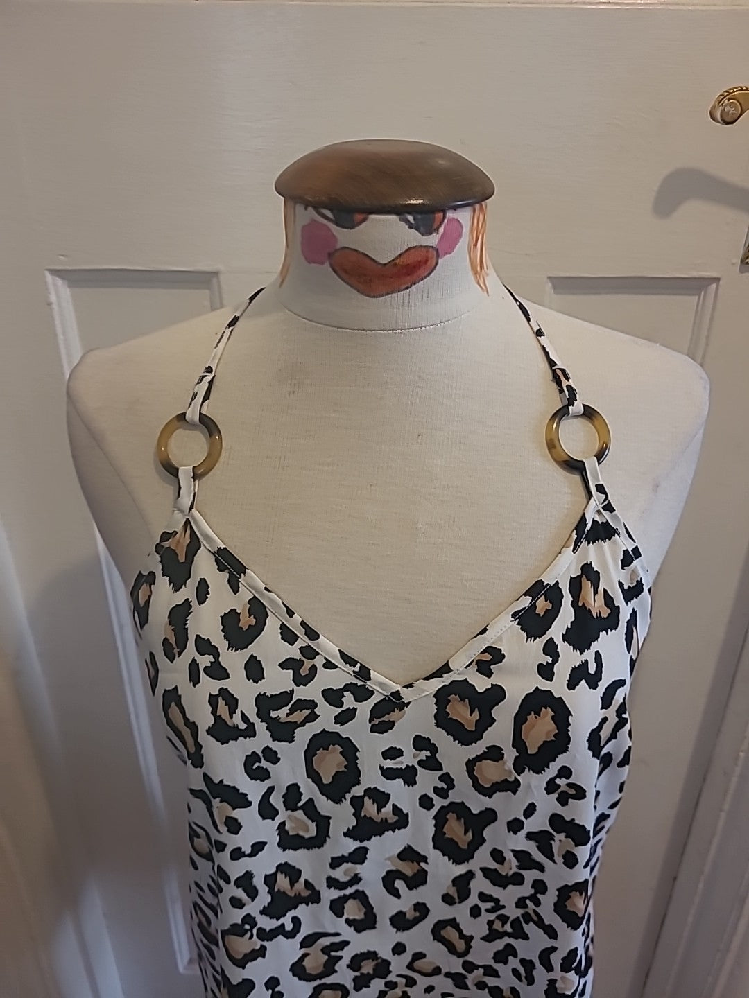 Ladies New Look Size Medium Leopard Print Sleeveless Tshirt