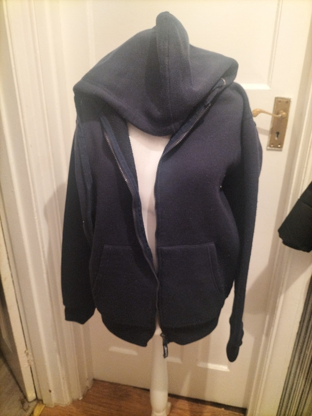 Mens Crystal Size Large Navy Full Zip Hoodie