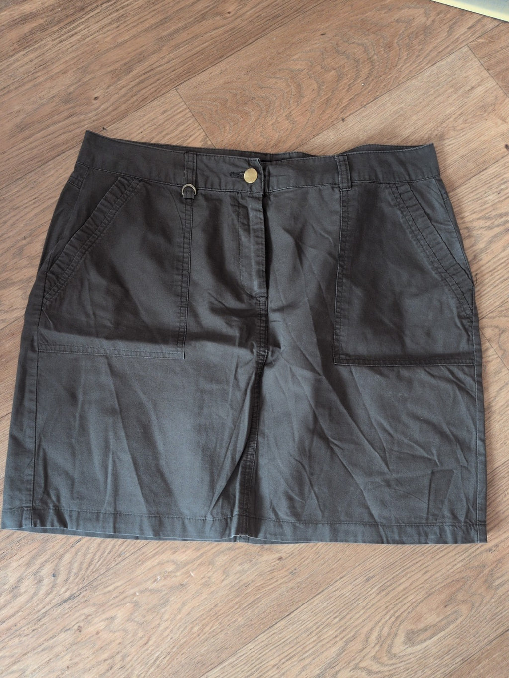 Dorothy Perkins 12 Khaki Knee Length Skirt Straight