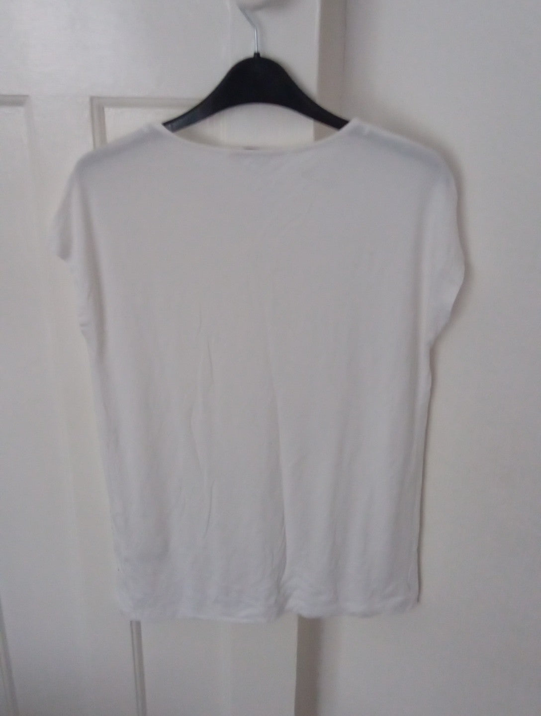 Ladies White T.shirt With Sequins Size 8 TU
