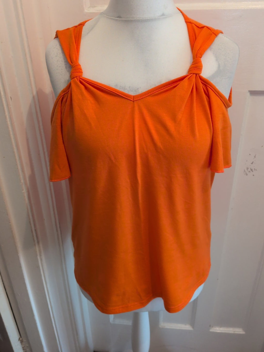 Ladies Orange Cold Shoulder Top Size Large [12-14] Free Delivery