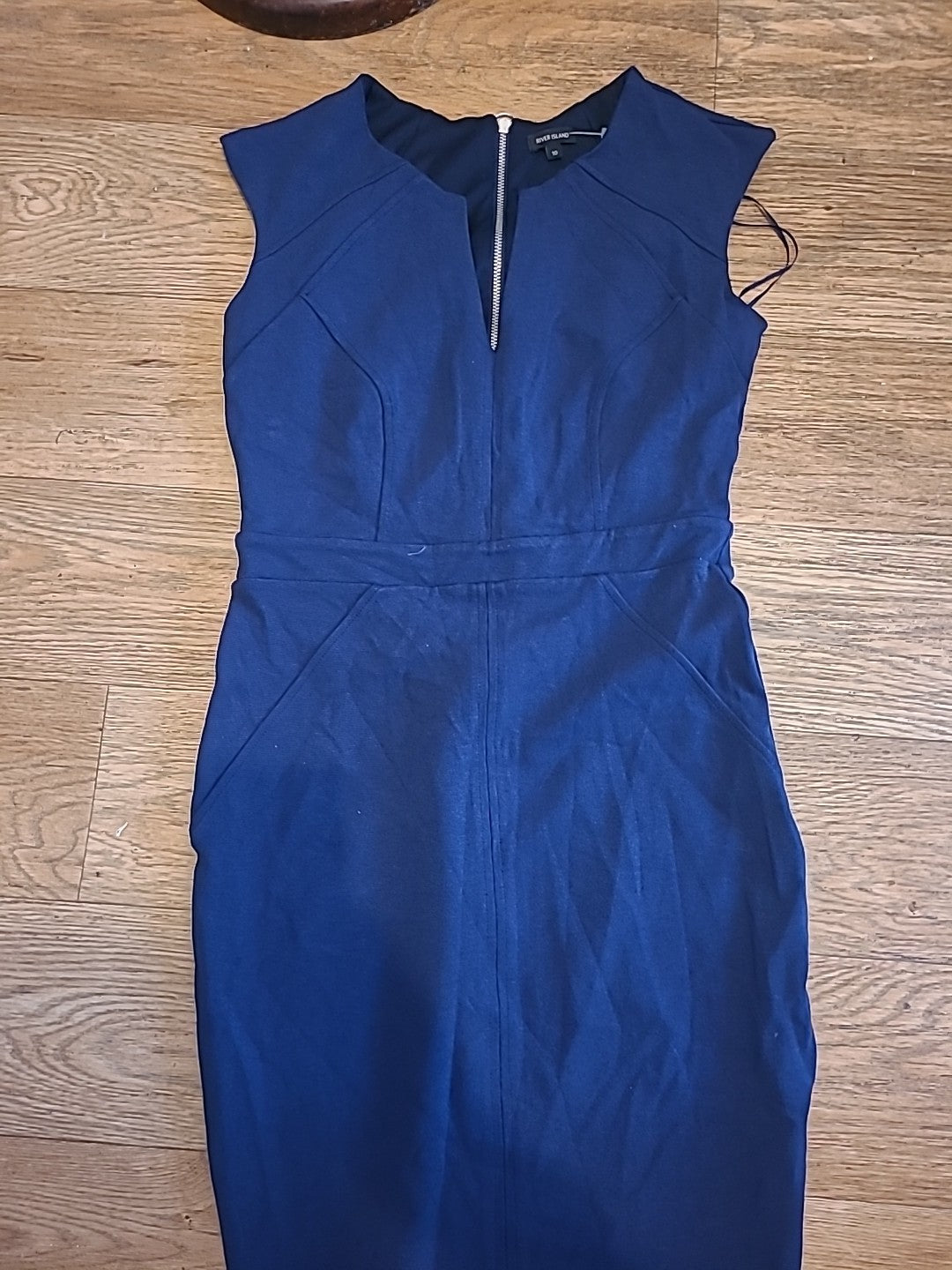 Ladies River Island Size 10 Navy Sleeveless Dress