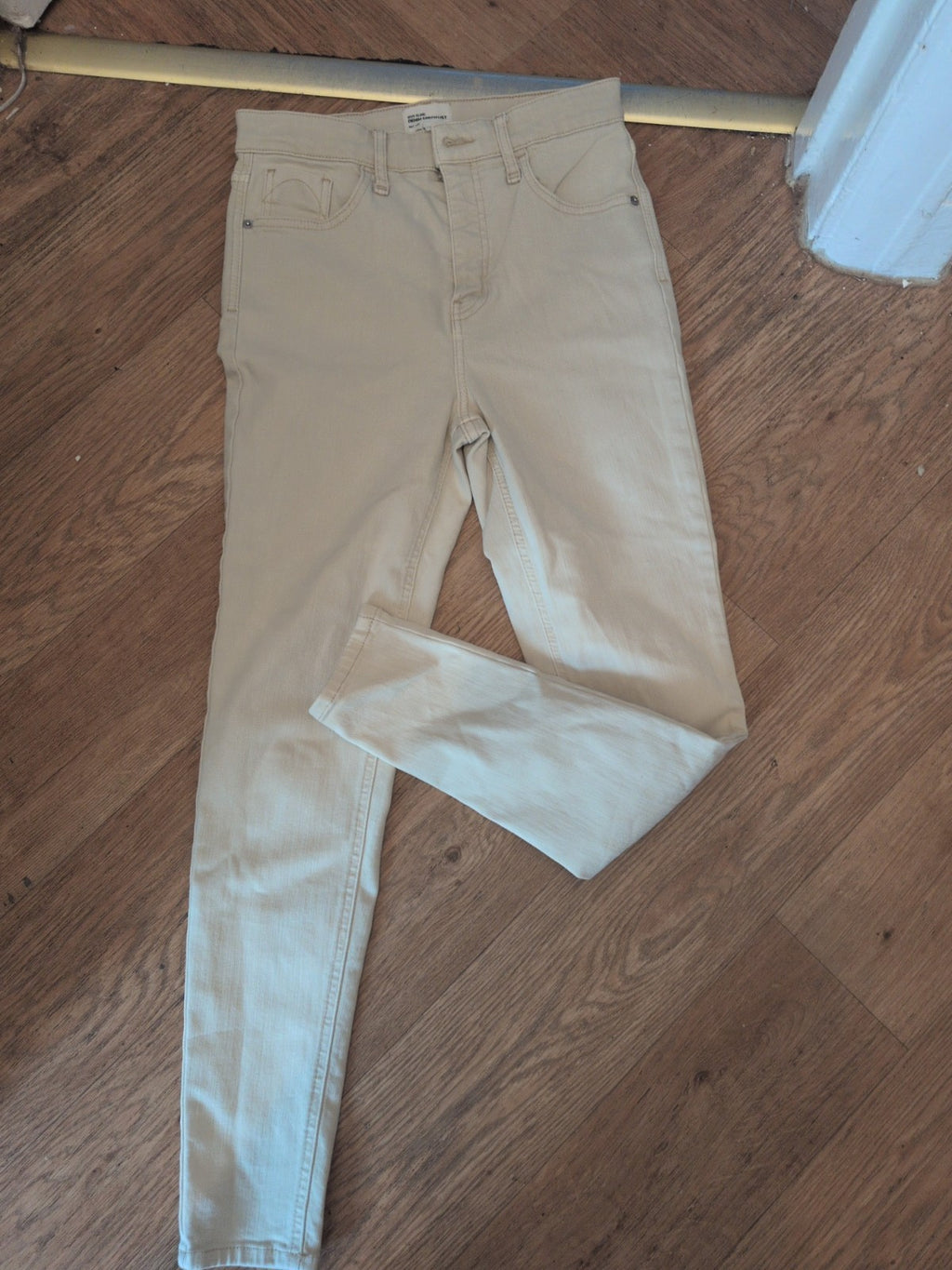 Ladies River Island Size 12 Skinny Beige Jeans