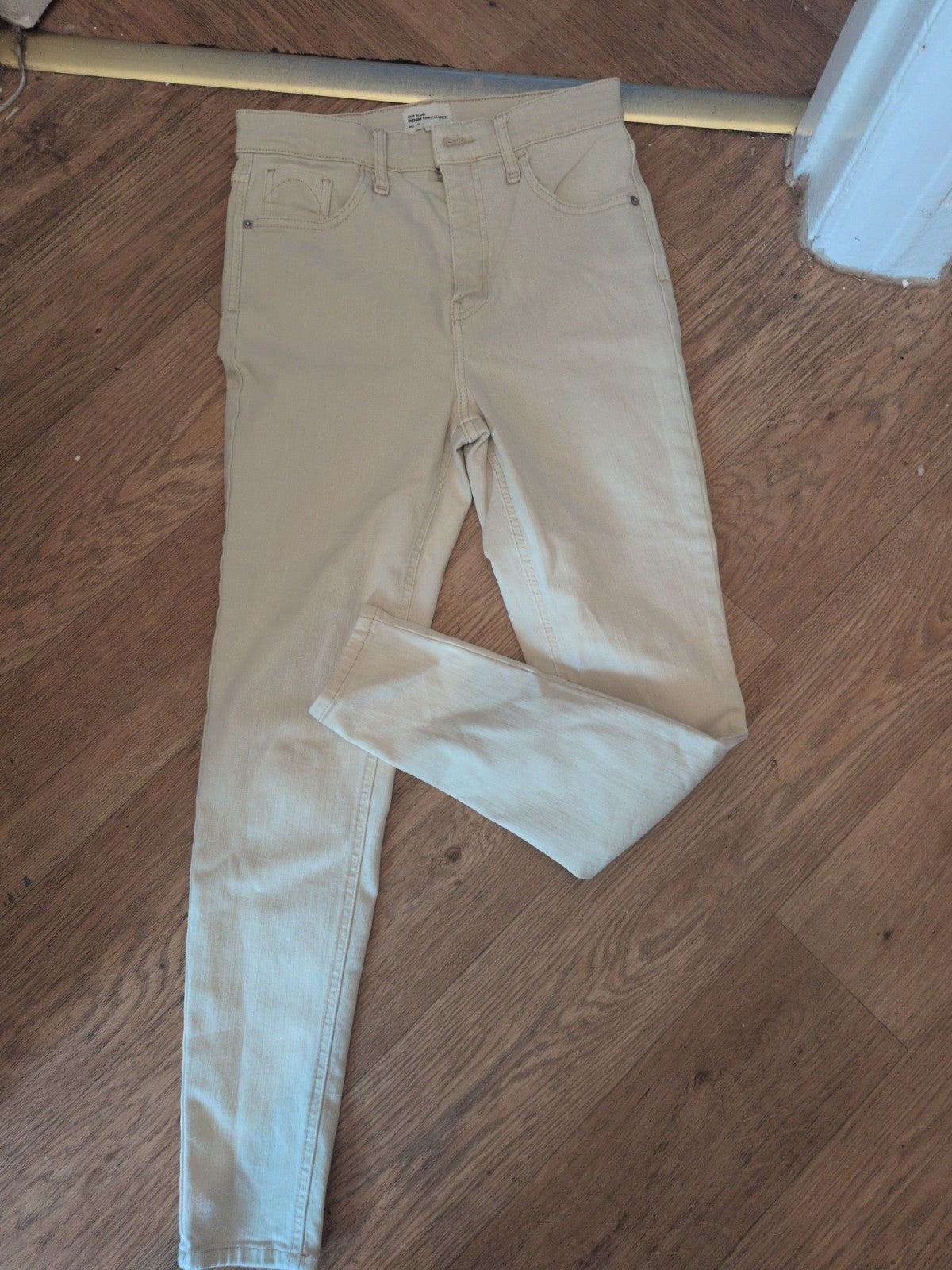 Ladies River Island Size 12 Skinny Beige Jeans