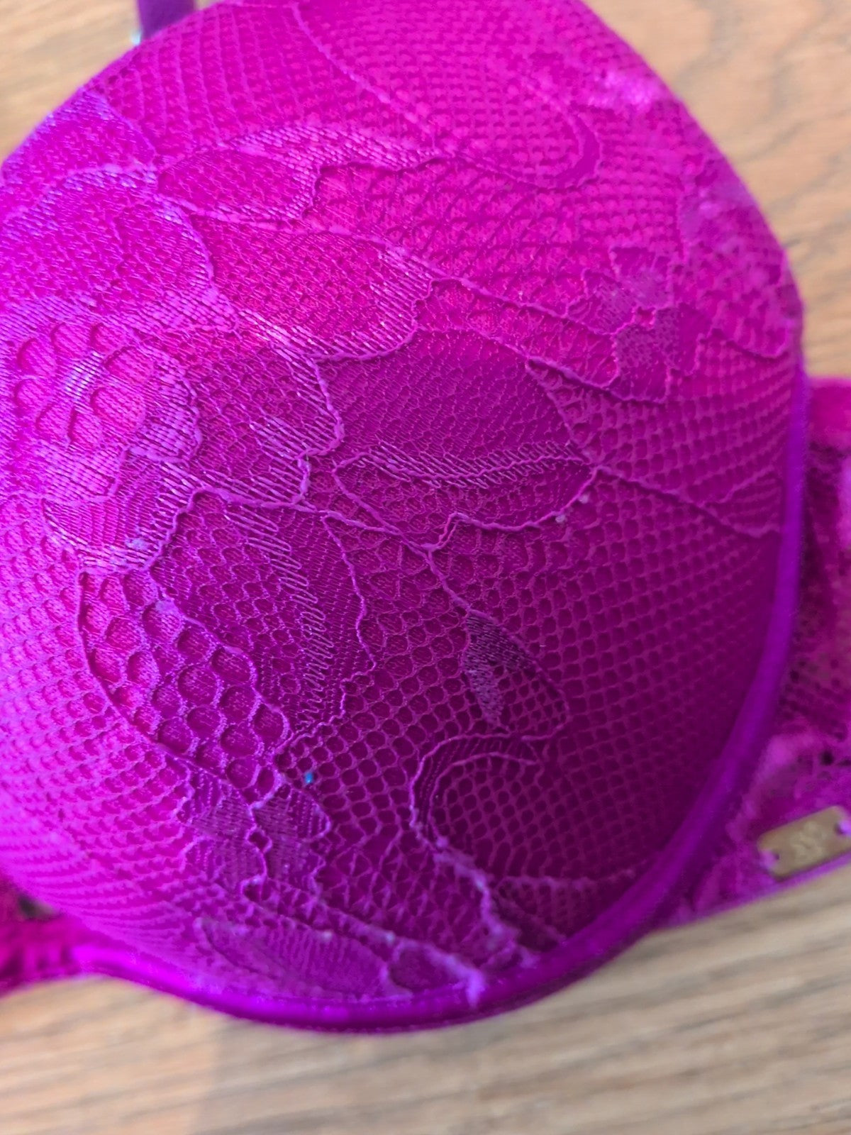 Secret Possessions Purple Lace Floral Padded And Wired Bra