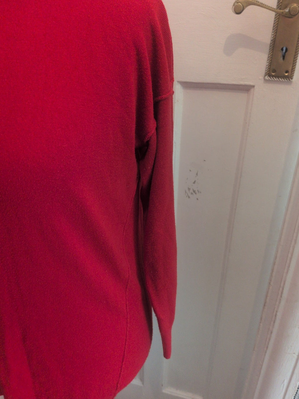 Ladies Long Line Red Jumper Size M Papaya Free Delivery