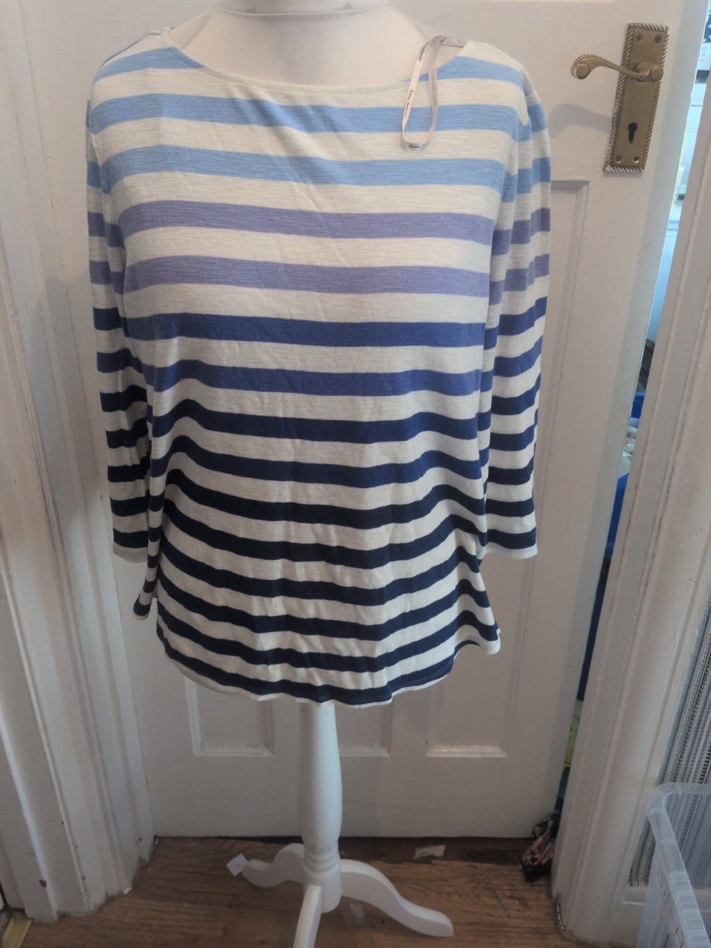 Tommy Bahama XL Blue Navy White Stripe Long Sleeve T-shirt