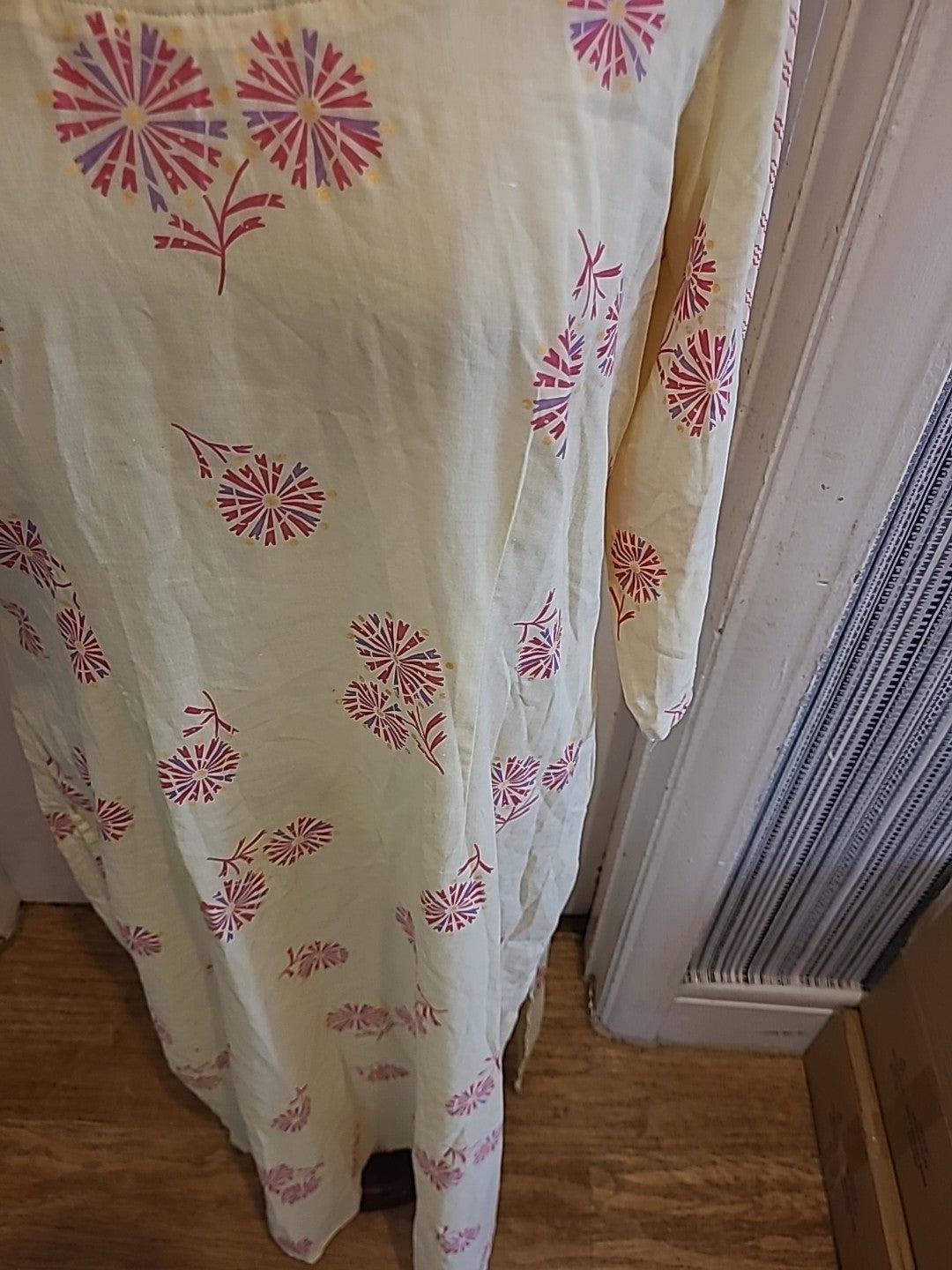 Ladies Shafi Size Medium Yellow Mid Sleeved Dress