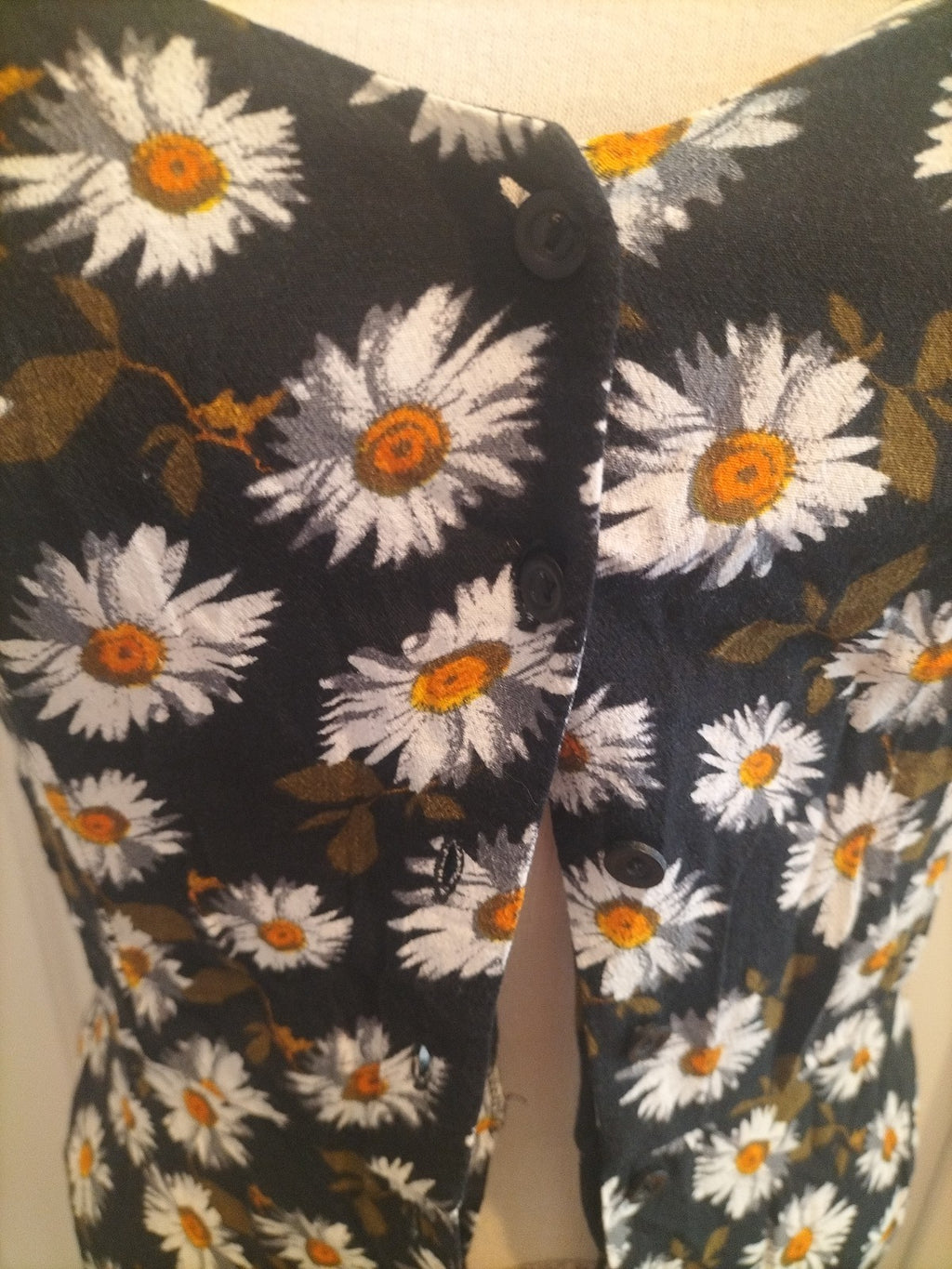 Ladies Topshop Size 10 Black Floral Sleeveless Dress