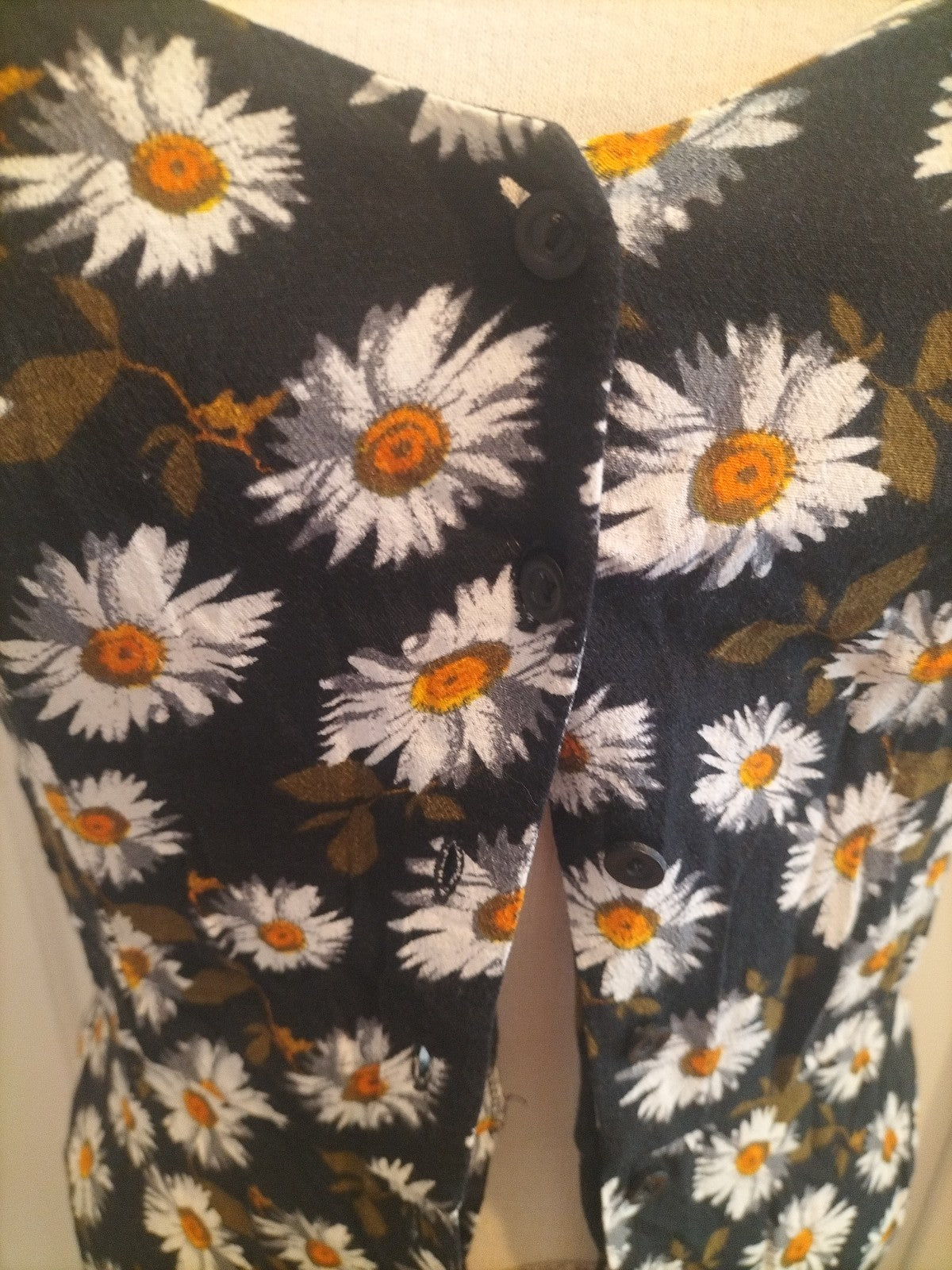 Ladies Topshop Size 10 Black Floral Sleeveless Dress