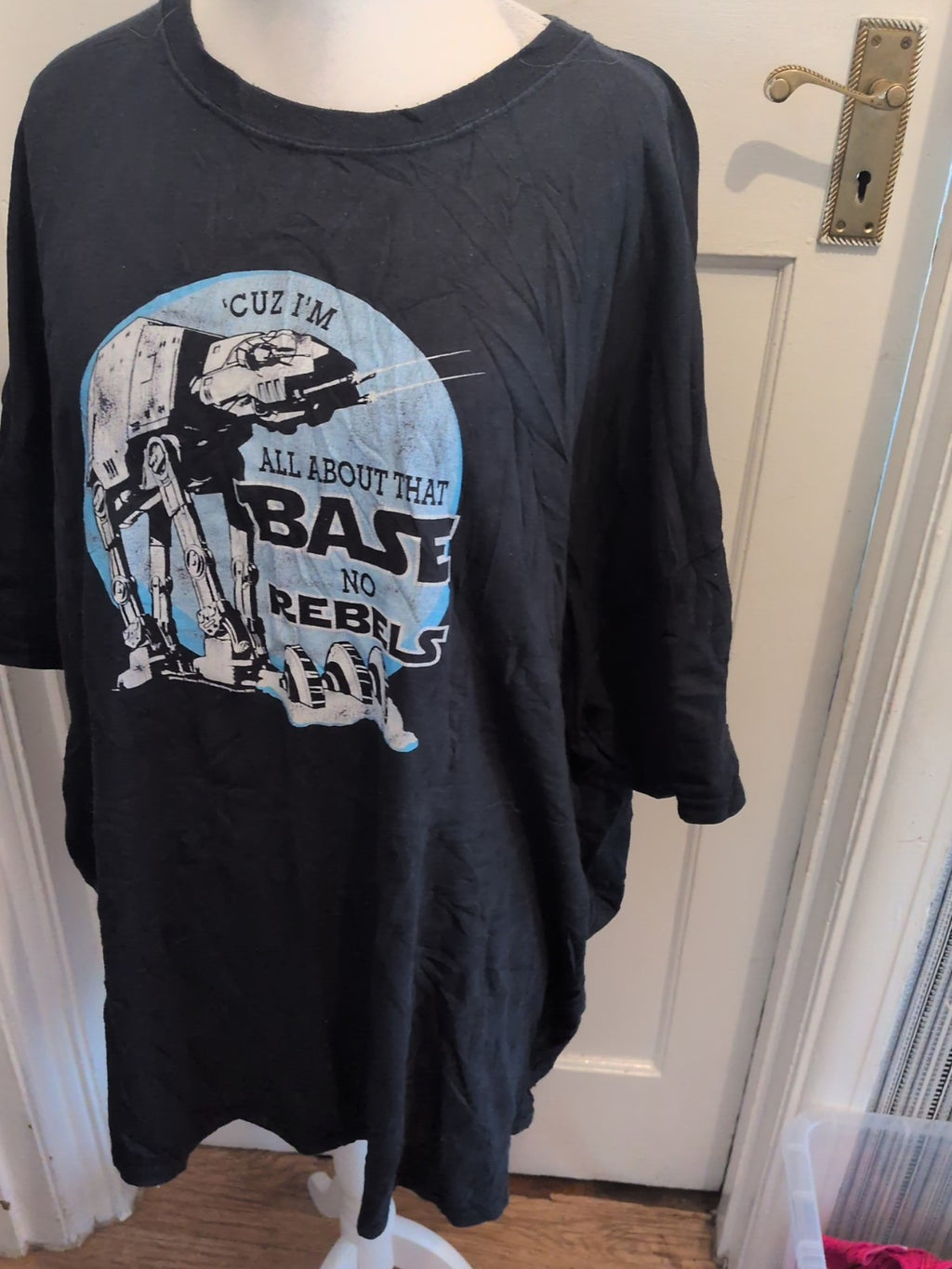 4XL Navy Printed Rebels Short Sleeve T-shirt