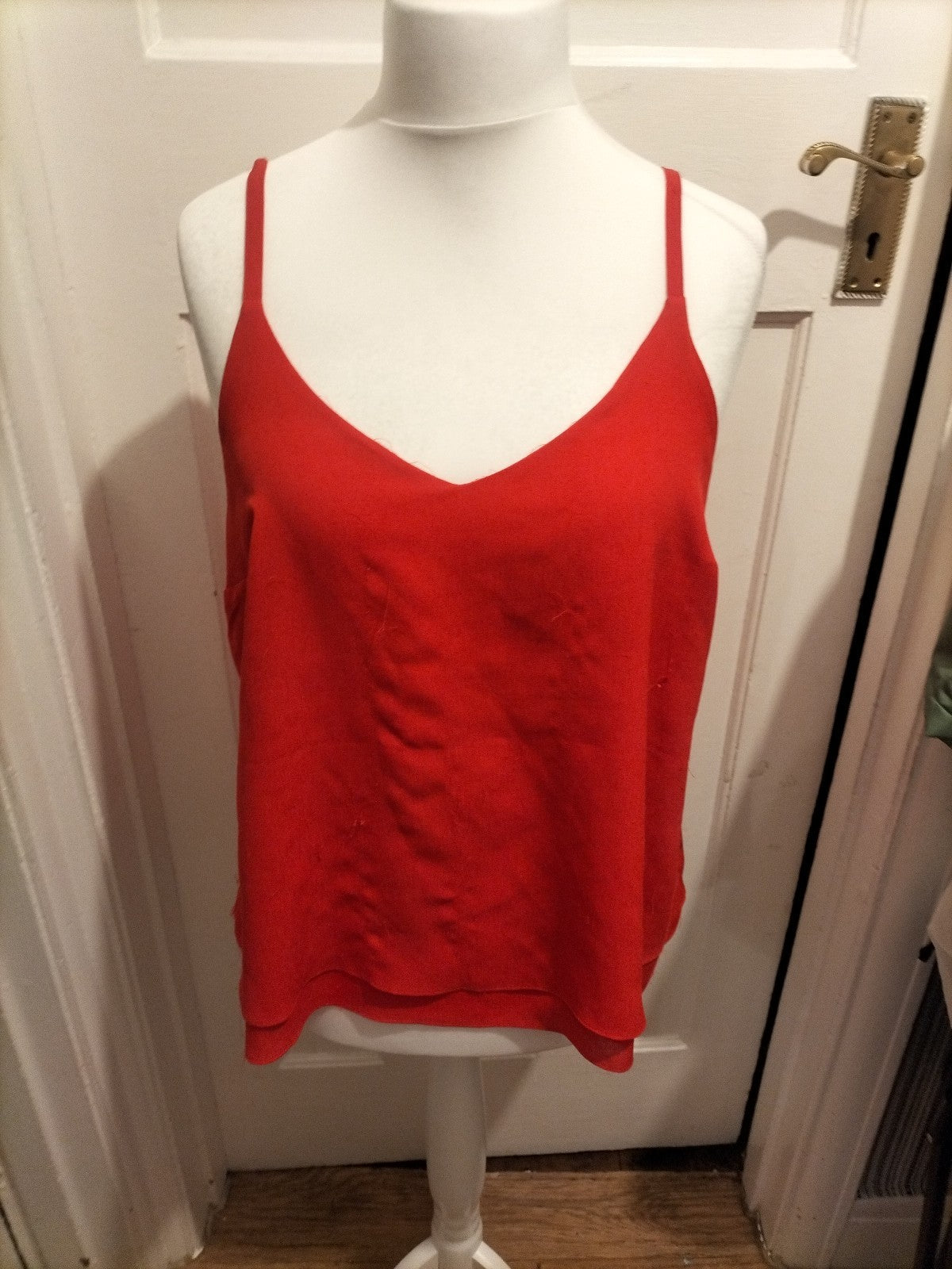 Ladies George Size 12 Coral Sleeveless Top(Fraying)