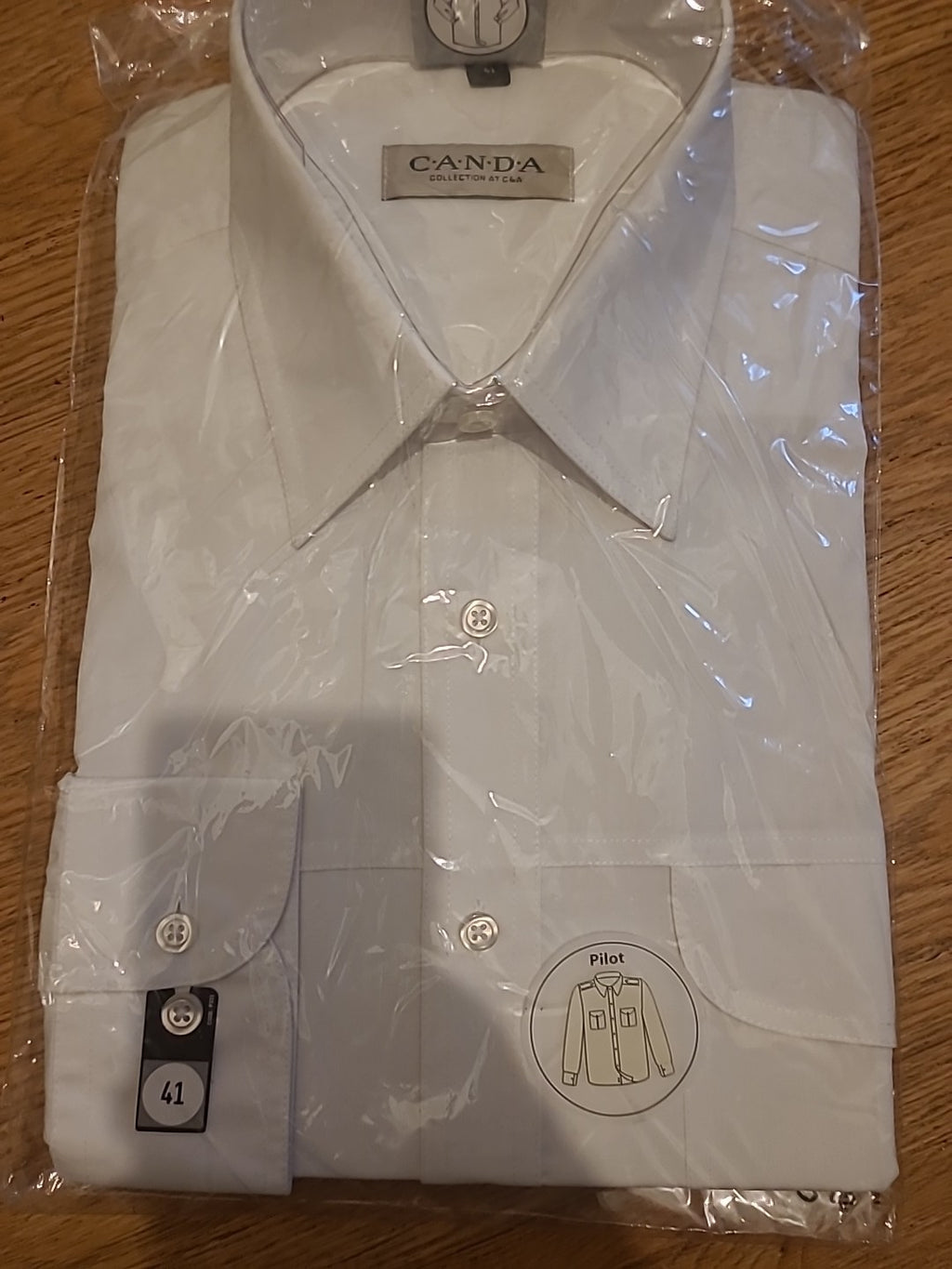 Brand New Mens Canda Size 41 White Long Sleeved Shirt