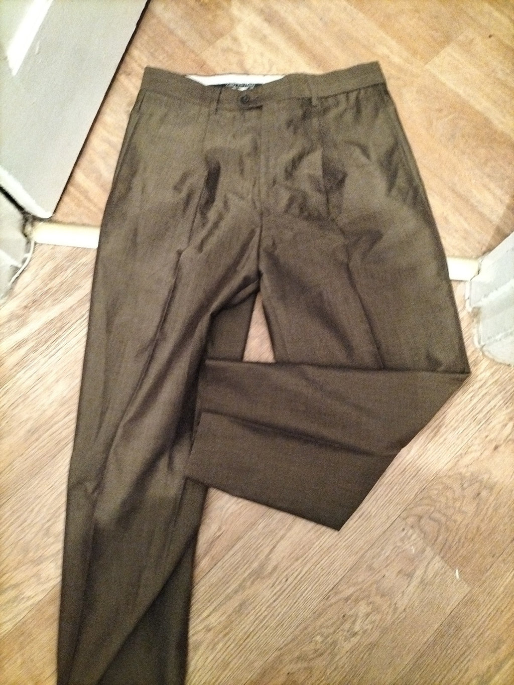 Mens Ciro Citterio Size 36/32 Brown Smart Trousers