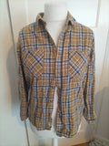 Mens Pg Field Size M Khaki Check Shirt Long Sleeved